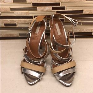 Zara strappy metallic heels